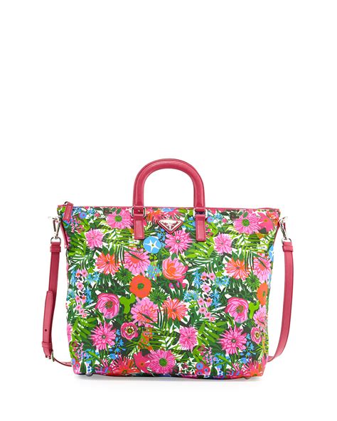 prada nylon floral bag|Prada nylon bag second hand.